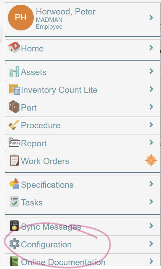 Configuration Button